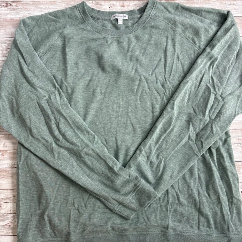 Peter Millar Crown Comfort Knit Crew Sweatshirt - Sage Green - XXL